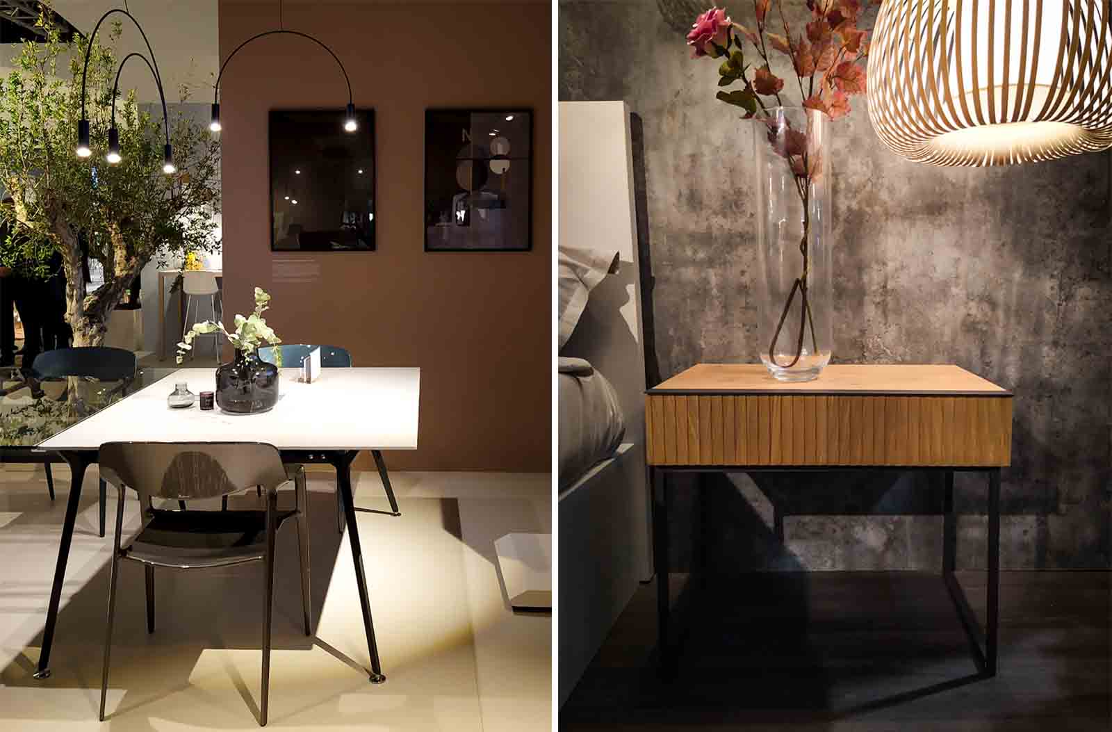 Visita de Mun interiorismo a Feria Habitat 2019 mesa comedor y dormitorio