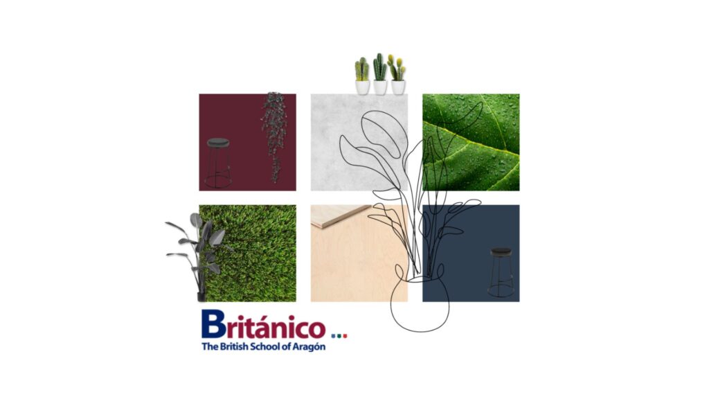 Colores en la identidad corporativo del Colegio Británico de Aragón
