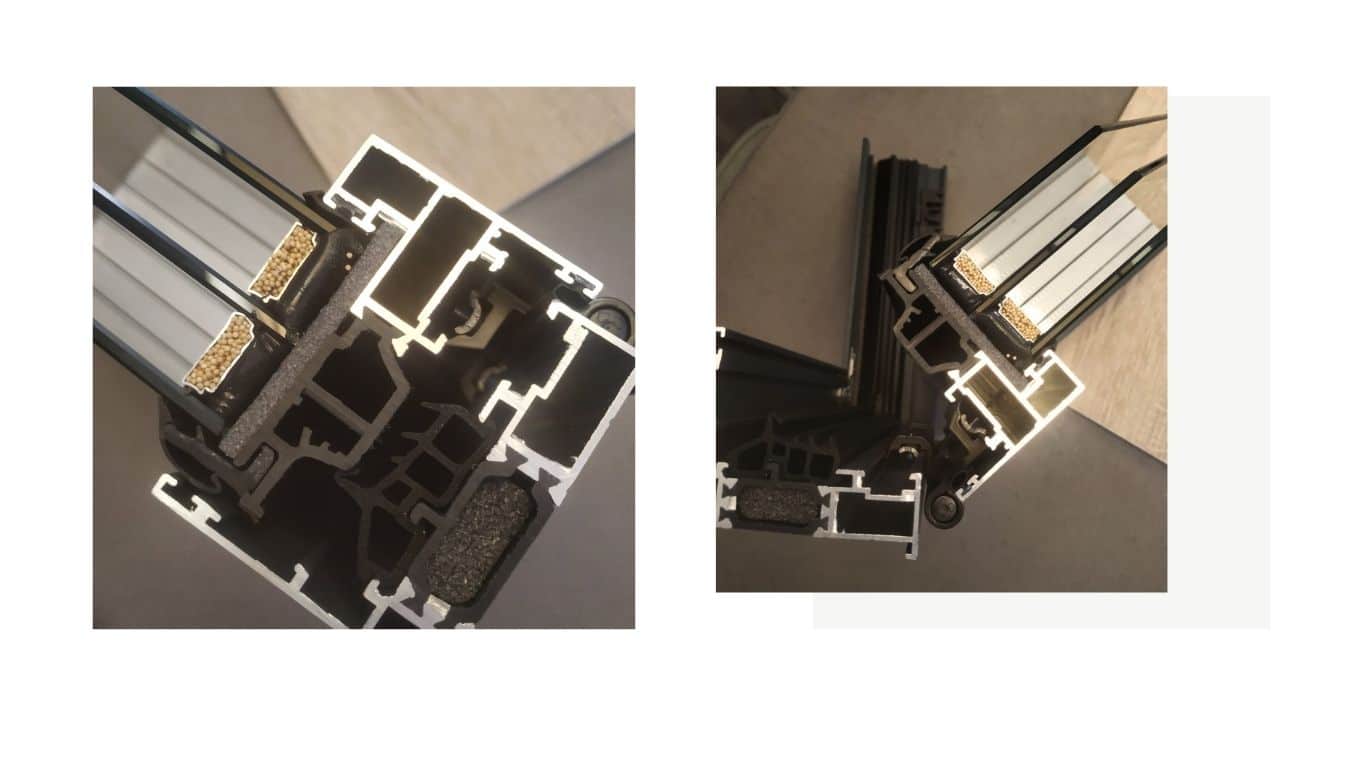 detalle rotura puente termico en perfileria aluminio itesal